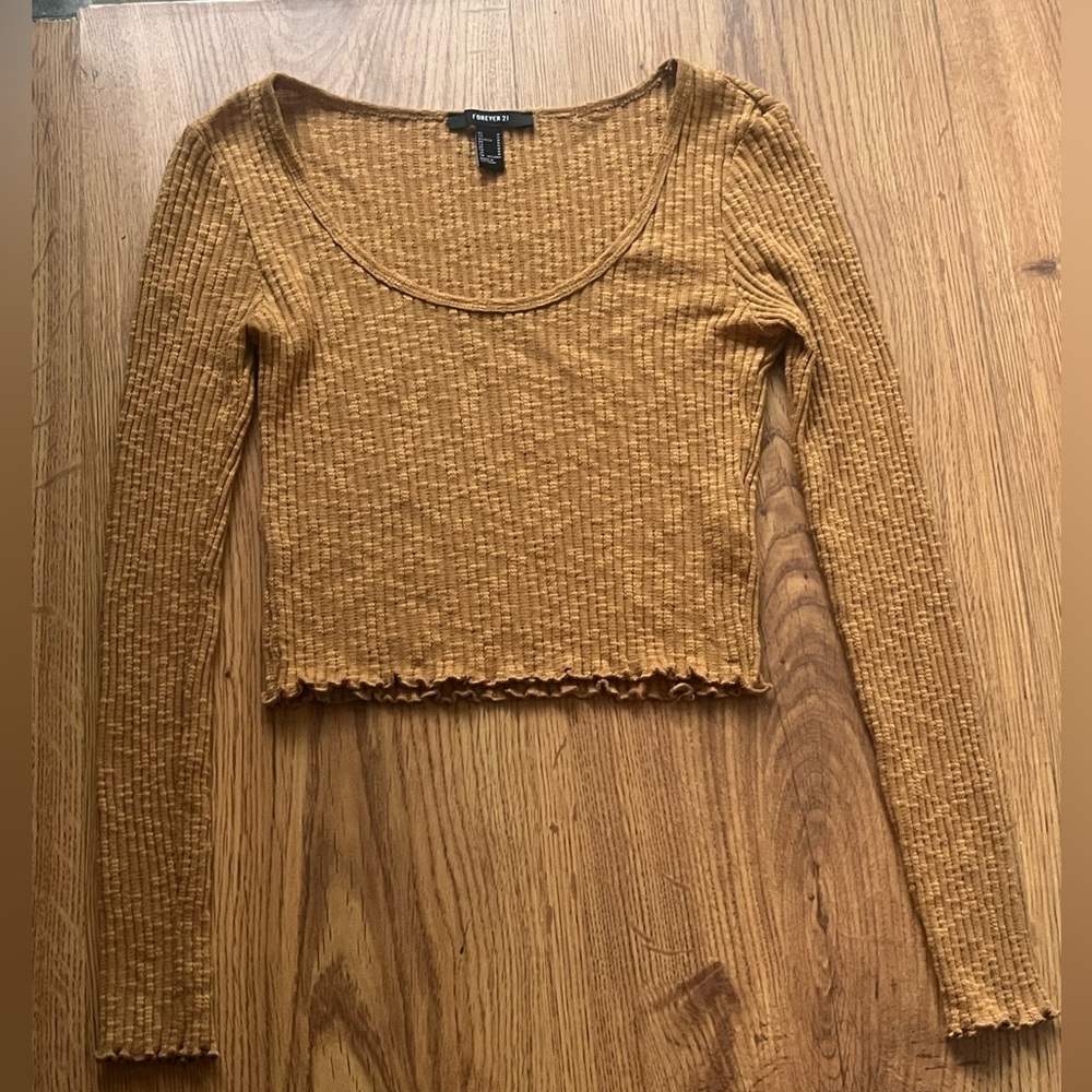 Forever 21 Long Sleeve Shirt, Color Brownish and Tan color, Size Medium